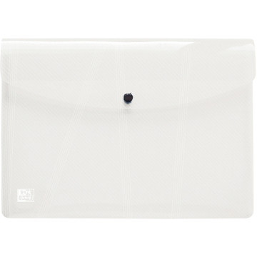 Paquet de 5 enveloppes à pression OXFORD HAWAÏ en polypropylène translucide, pour format A4, incolore