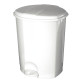 Poubelle pédale plastique blanc 30 litres 