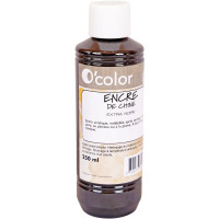 Flacon de 250 ml d'encre de chine noire 