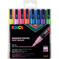 Pochette de 8 marqueurs Posca pointe fine ogive pailletés 