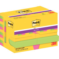 Paquet de 12 blocs de feuilles Super Sticky post-it, 476 x 476 mm, couleurs carnival : jaune néon, vert néon et rose néon 