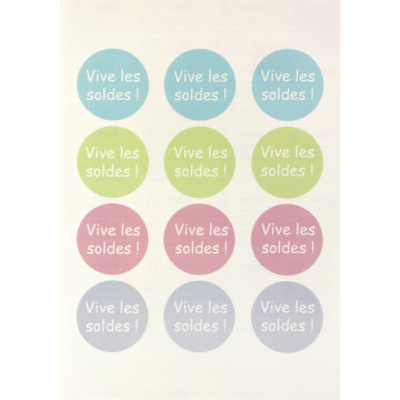 Boîte de 240 étiquettes badges adhésifs ronds tissu