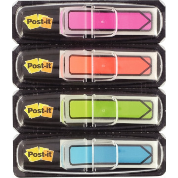 Carte de 4x24 marque-pages flèches post-it couleurs fun assorties