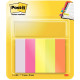 Blister de 5 distributeurs de 100 marque-pages notes markers post-it, coloris assortis 