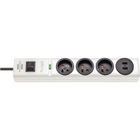 Multiprise parafoudre HUGO 3 prises+ 2 USB 2m blanc 