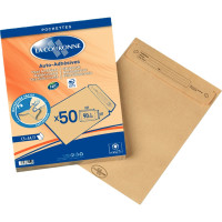 Paquet de 50 pochettes kraft C5 162x229 90g/m² bande de protection 