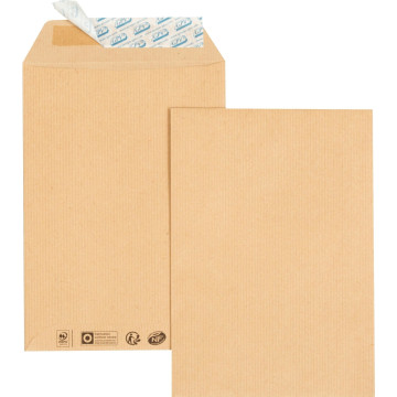 Paquet de 25 pochettes kraft 260x330 90g/m² bande de protection