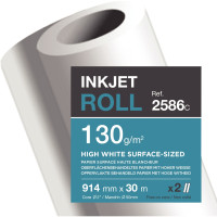 Lot de 2 rouleaux de papier 0.914x30m 120g jet d'encre 