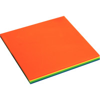 Bloc de 100 notes repositionnables transparentes 75 x 75 mm coloris fluo assortis 