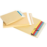 Paquet de 50 pochettes kraft à 3 soufflets 162x229 90g/m² bande de protection 