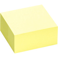 Bloc cube de 400 feuilles de notes repositionnables 75 x 75 mm jaune pastel 