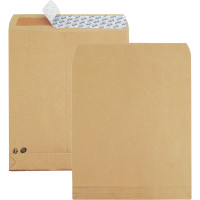 Paquet de 50 pochettes kraft à 3 soufflets 275x365  120g/m² bande de protection 