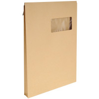 Paquet de 50 pochettes kraft à 3 soufflets 229x324mm 120g/m² fenêtre 50x100 bande de protection 