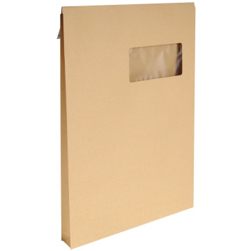 Paquet de 50 pochettes kraft à 3 soufflets 229x324mm 120g/m² fenêtre 50x100 bande de protection