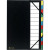 Trieur rigide Ordonator, dos extensible, 12 compartiments, noir