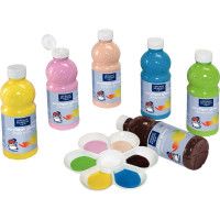 Carton de 6 flacons 500ml d'acrylique Glossy Lefranc Bourgeois, couleurs vitaminées assorties 