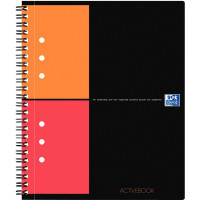 Cahier à reliure intégrale ACTIVEBOOK 160 pages perforées, format A5+, quadrillé 5x5 