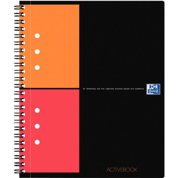 Cahier à reliure intégrale ACTIVEBOOK 160 pages perforées, format A5+, quadrillé 5x5