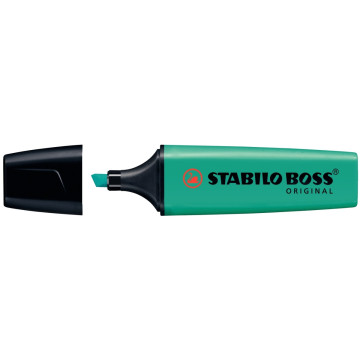 Surligneur STABILO BOSS tracé de 2 à 5 mm pointe biseautée turquoise