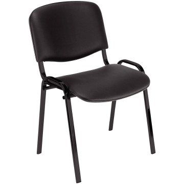 Lot de 4 chaises accueil skai noir