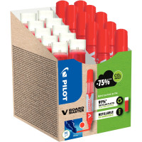 Pack de 10 marqueurs V-Board Master + 10 recharges rouges 