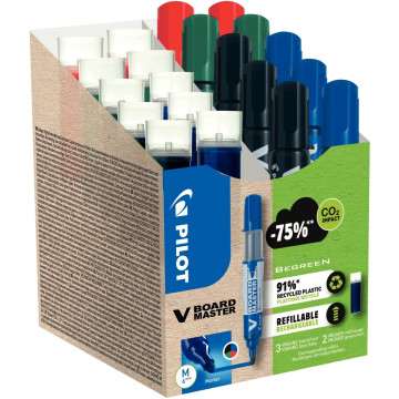 Pack de 10 marqueurs V-Board Master + 10 recharges assorties