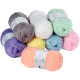 Lot de 8 pelotes de laine coloris pastel en 50g