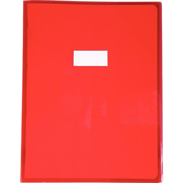 Protège-cahier cristal 24 x 32 cm 22/100 rouge