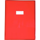 Protège-cahier cristal 24 x 32 cm 22/100 rouge
