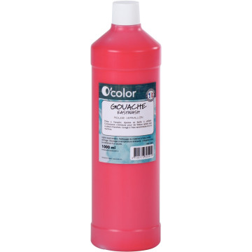 Flacon 1 litre de gouache liquide économique O'COLOR rouge vermillon