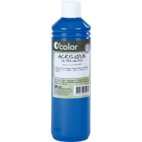 Flacon 500ml de peinture acrylique O'COLOR, bleu outremer 