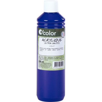 Flacon 500ml de peinture acrylique O'COLOR, violet