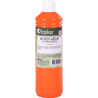 Flacon 500ml de peinture acrylique O'COLOR, orange 