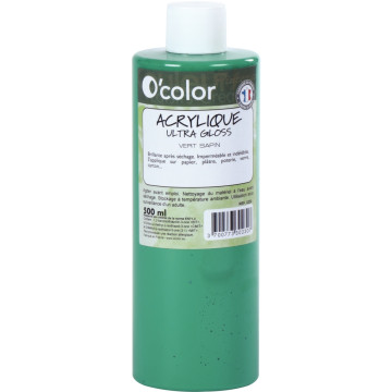 Flacon 500ml de peinture acrylique O'COLOR, vert sapin