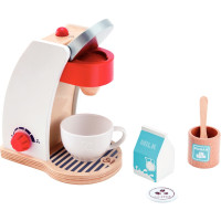 Machine à expresso en bois blanc + accessoires 