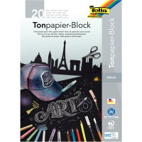 Bloc de 20 feuilles de papier couleur 21x29,7 cm 130 g  noir 