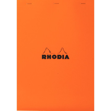 Bloc de bureau RHODIA 80 feuilles, format A5, quadrillé 5x5, papier blanc 80g