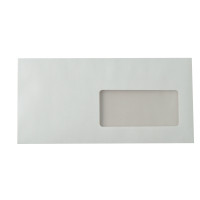 Boîte de 500 enveloppes blanches DL 110x220 90g/m² fenêtre 45x100 bande de protection 