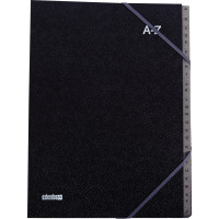 Trieur couverture noire grainée 26 compartiments alphabétiques 