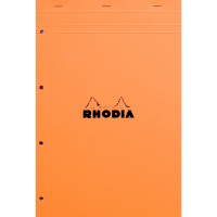 Bloc de bureau RHODIA 80 feuilles perforées, format A4+, quadrillé 5x5, papier blanc 80g 