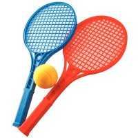 Lot de 12 raquettes de tennis + 12 balles en mousse 