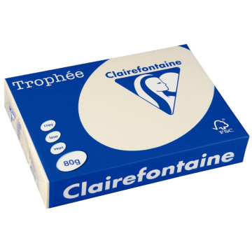 Ramette de 500 feuilles de papier 80g de format A4 ivoire TROPHEE CLAIREFONTAINE