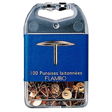 Boîte de 100 punaises, diamètre 9 mm doré