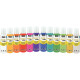 Carton de 12 flacons 150 ml de peinture ACRYLCOLOR couleurs pailletées assorties 