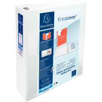 Classeur personnalisable KREACOVER format A4+ 4 anneaux diamètre 60 mm, blanc 