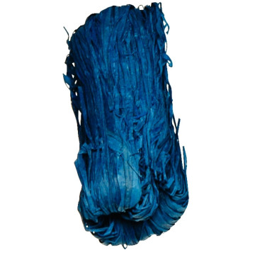 Pelote de 50 g de raphia végétal bleu
