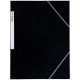 Chemise 3 rabats à élastiques + étiquette de dos coloris noir carte grainée 5/10e 450g format 24 x 32 cm