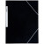 Chemise 3 rabats à élastiques + étiquette de dos coloris noir carte grainée 5/10e 450g format 24 x 32 cm