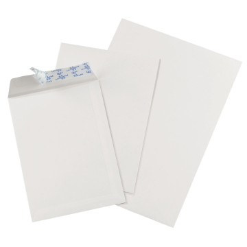 Paquet de 50 pochettes vélin blanc C5 162x229 90g/m²  bande de protection