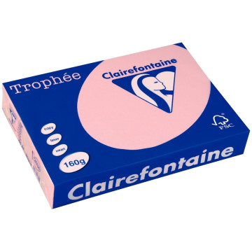 Paquet de 250 feuilles de papier 160g de format A4 rose TROPHEE CLAIREFONTAINE